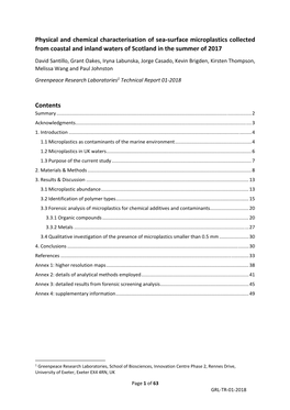 Physical and Chemical Characterisation of Sea-Surface