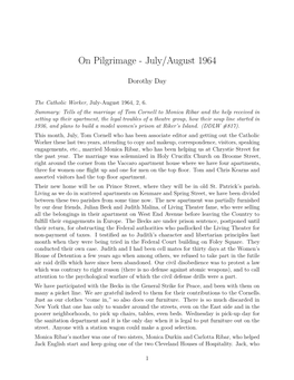 On Pilgrimage - July/August 1964