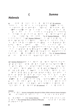 Providence and Causality in the Summa Halensis