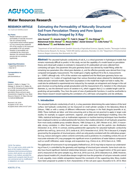 Estimating the Permeability of Naturally Structured Soil From