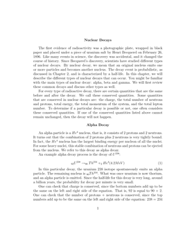 Nuclear Decays the First Evidence of Radioactivity Was a Photographic