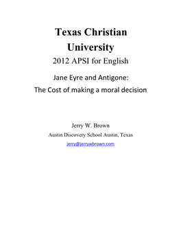 Texas Christian University 2012 APSI for English