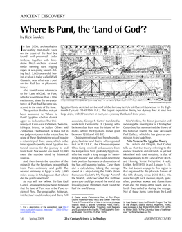 Where Is Punt, the 'Land of God'?