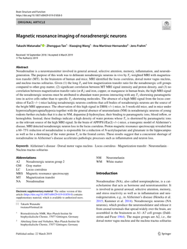 Magnetic Resonance Imaging of Noradrenergic Neurons