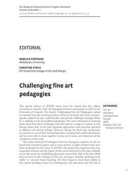 Challenging Fine Art Pedagogies