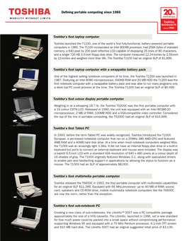 Page from Toshiba Catalogue 1985