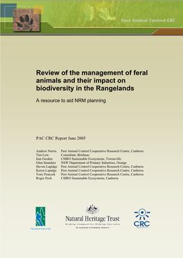 Review of the Management of Feral Animals and Their Impact on Biodiversity in the Rangelands