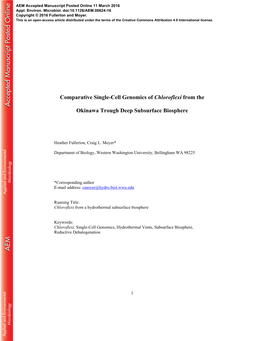 Comparative Single-Cell Genomics of Chloroflexi from the Okinawa Trough Deep Subsurface Biosphere