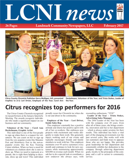 Citrus Recognizes Top Performers for 2016