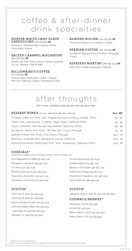 Coffee & After-Dinner Drink Specialties After Thoughts