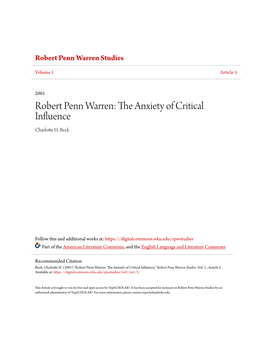 Robert Penn Warren Studies