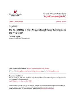 The Role of EHD2 in Triple-Negative Breast Cancer Tumorigenesis and Progression
