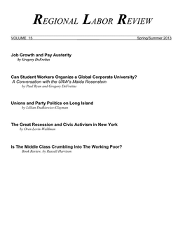 Regional Labor Review