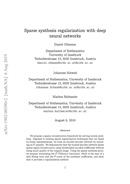 Sparse Synthesis Regularization with Deep Neural Networks