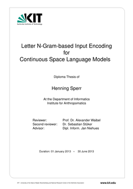 Letter N-Gram-Based Input Encoding for Continuous Space Language Models