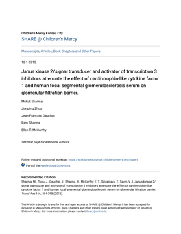 Janus Kinase 2/Signal Transducer and Activator of Transcription 3 Inhibitors Attenuate the Effect of Cardiotrophin-Like Cytokine