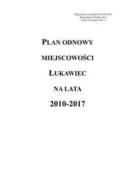 Plan Odnowy Miejscowości Łukawiec Na Lata