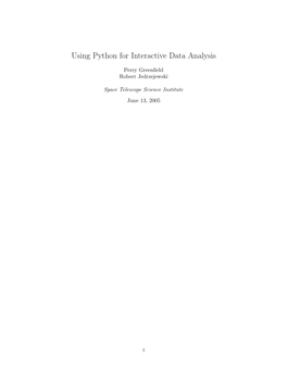 Using Python for Interactive Data Analysis
