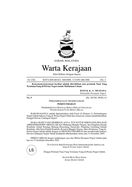 Warta Kerajaan Negeri Sabah