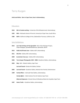 Terry Kurgan CV 2019 Website