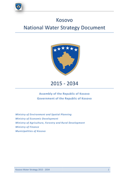 Kosovo National Water Strategy Document 2015