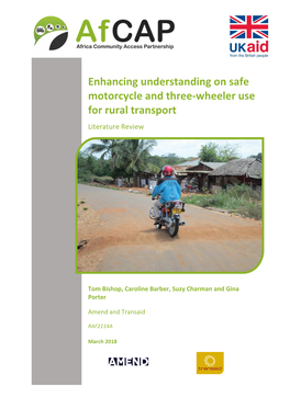 Enhancing Understanding on Safe Motorcycle and Three-Wheeler Use for Rural Transport Literature Review