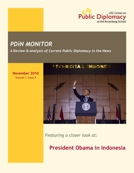 Pdin MONITOR a Review & Analysis of Current Public Diplomacy in the News