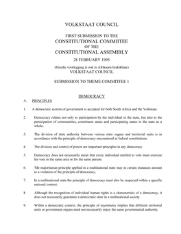 1St Submission of the Constitutional Committee to the Ca