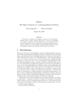 The Signs of Linear A: a Palæographical Database