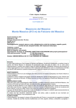Massiccio Del Massico Monte Massico (813 M) Da Falciano Del Massico
