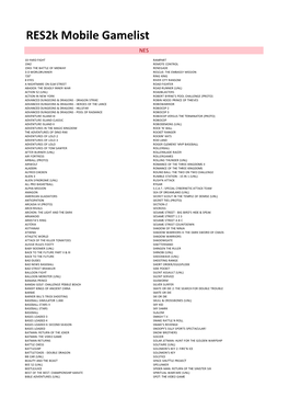 Res2k Mobile Gamelist NES