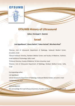 EFSUMB History of Ultrasound Israel