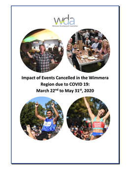 Impact of Events Cancelled in the Wimmera Region Due to COVID 19: March 22Nd to May 31St, 2020