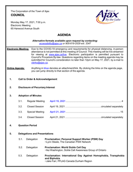 Council Agenda