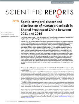 Spatio-Temporal Cluster and Distribution of Human Brucellosis In