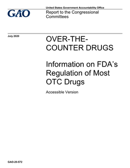 Information on FDA Regulation of Most OTC Drugs