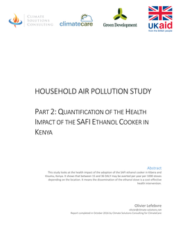 Household Air Pollution Study Part 2:Quantification of the Health Impact
