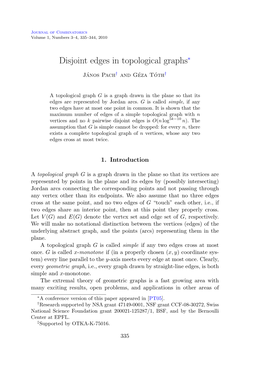 Disjoint Edges in Topological Graphs∗