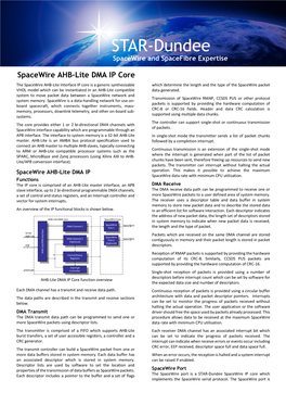 Spacewire Interface DMA Controller IP Core 380.09 KB