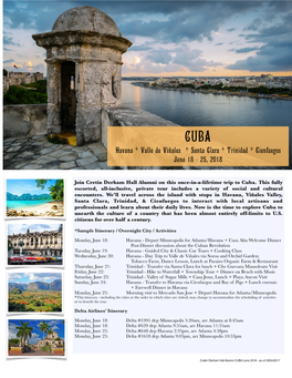 CUBA June 2018 As of 20Oct2017