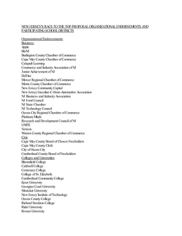 Organizational Endorsements and Participating School Districts