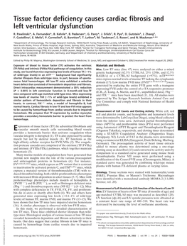 Tissue Factor Deficiency Causes Cardiac Fibrosis and Left Ventricular Dysfunction