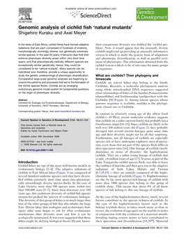 Genomic Analysis of Cichlid Fish 'Natural Mutants'