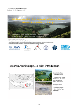 3-D Interpretation of Short Period MT Data at Furnas Volcano, Azores Islands, Portugal