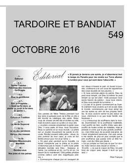 Tardoire Et Bandiat 549 Octobre 2016