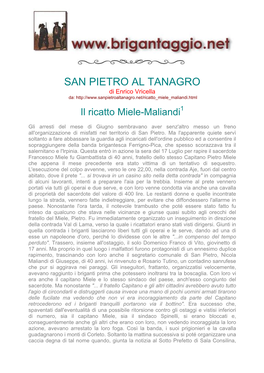 SAN PIETRO AL TANAGRO Di Enrico Vricella Da: Il Ricatto Miele-Maliandi1