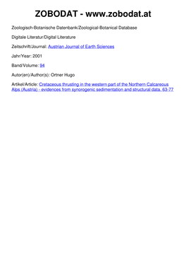 Cretaceous Thrusting in the Western Part of the Northern Calcareous Alps (Austria) - Evidences from Synorogenic Sedimentation and Structural Data