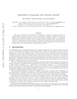 Quantifiers on Languages and Codensity Monads