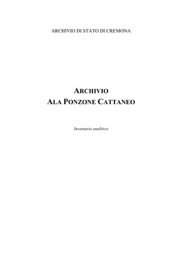 Archivio Ala Ponzone Cattaneo