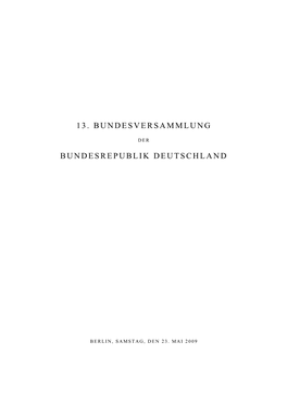 13. Bundesversammlung Bundesrepublik Deutschland